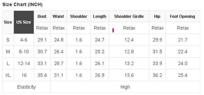 Bathing suit size chart
