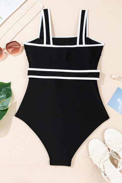Black and white swimsuit